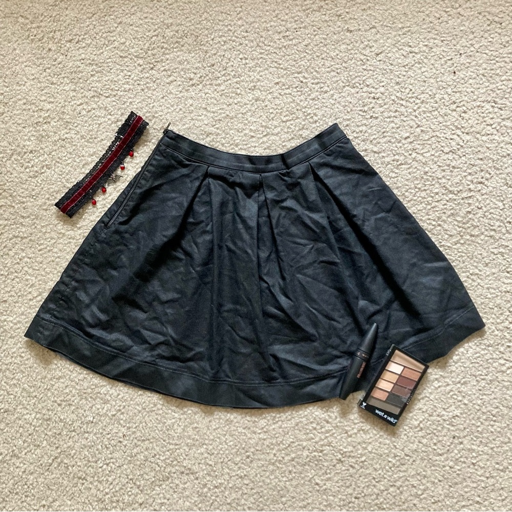 PC JEANS black pleated mini skirt